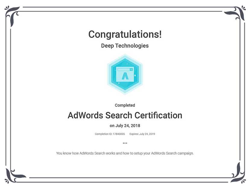 Google Adwords Search Certification